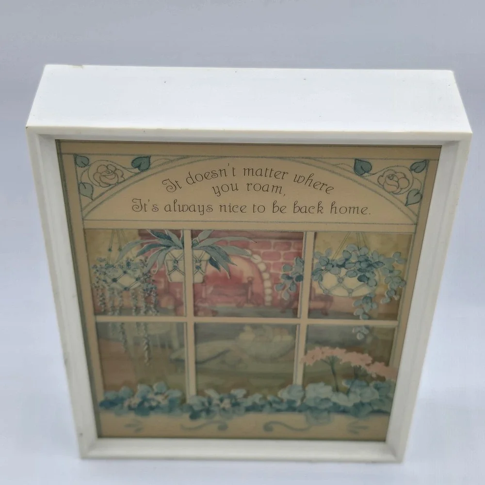 Vintage Hallmark‎ Scene Setters 3D Shadow Box USA Retro 1980's Cottagecore